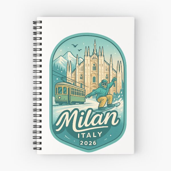 Item preview, Escena invernal de snowboarders y el Duomo de Milán, Italia designed and sold by Places On Earth.