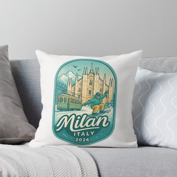 Item preview,  Milan Italy Snowboarder and Duomo Winter Scene designed and sold by Places On Earth.
