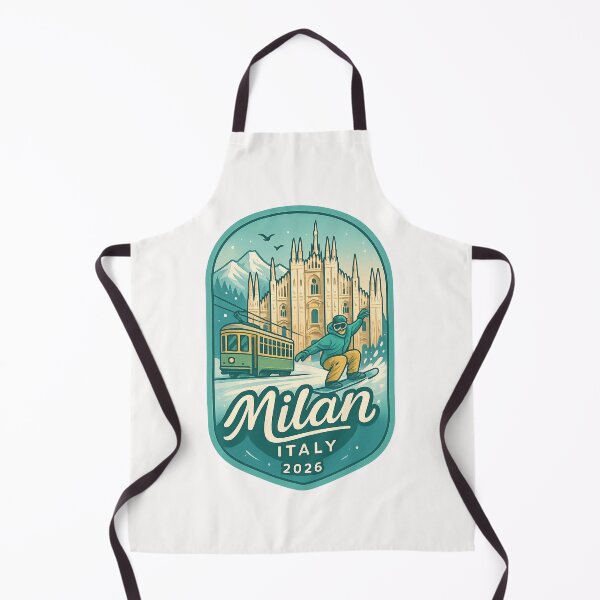 Item preview, Milan Italy Snowboarder and Duomo Winter Scene designed and sold by Places On Earth.