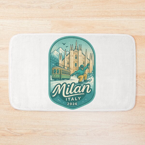 Item preview,  Milan Italy Snowboarder and Duomo Winter Scene designed and sold by Places On Earth.