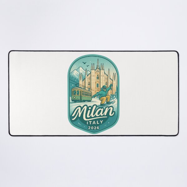 Item preview,  Milan Italy Snowboarder and Duomo Winter Scene designed and sold by Places On Earth.