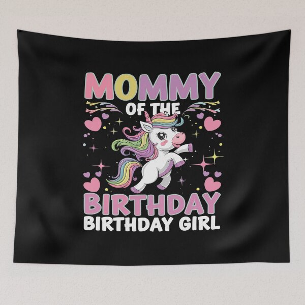 Item preview, Mommy of the Birthday Girl Flossing Unicorn Mom Mommy  designed and sold by lilLilaBatArt.