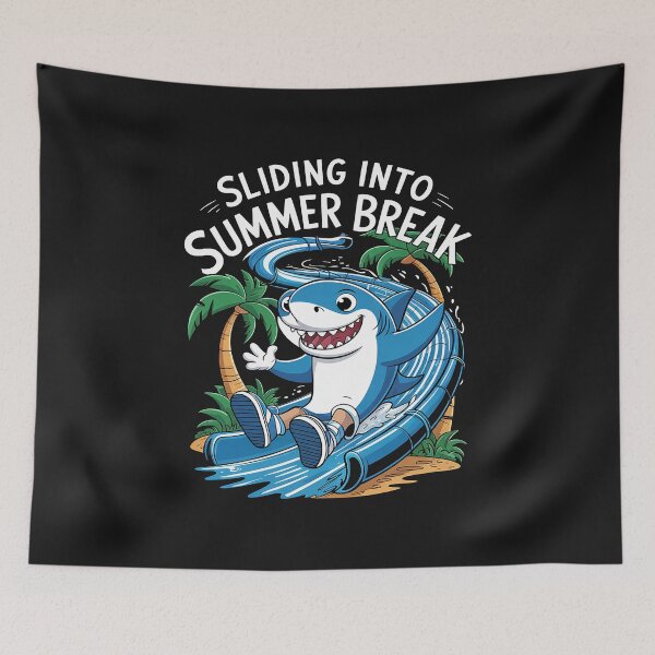 Item preview, Summer Break Shark Waterpark Cute Water Slide Pool Party Boy designed and sold by procionartss.