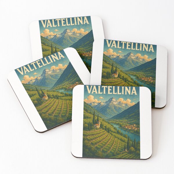 Item preview,  Valtellina Italy Vineyard Terraces and Alpine River View designed and sold by Places On Earth.