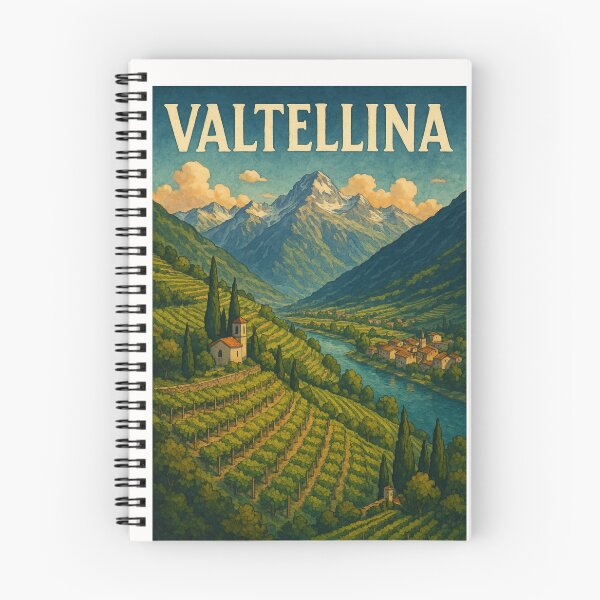 Item preview,  Valtellina Italy Vineyard Terraces and Alpine River View designed and sold by Places On Earth.