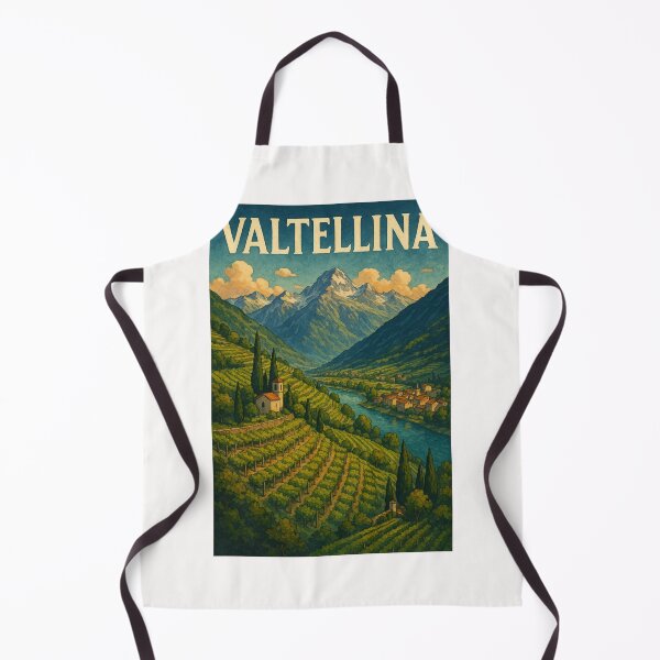 Item preview, Valtellina Italy Vineyard Terraces and Alpine River View designed and sold by Places On Earth.