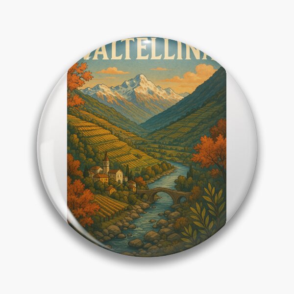 Item preview,  Valtellina Italy Autumn Landscape with Alpine River designed and sold by Places On Earth.