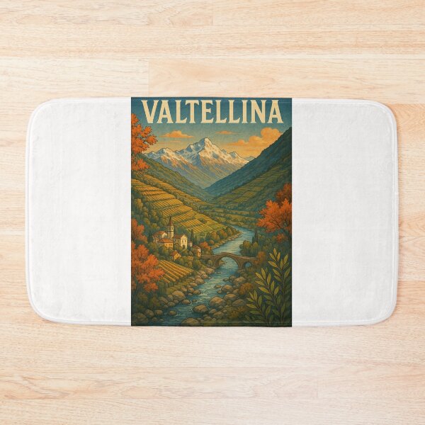 Item preview, Valtellina Italy Autumn Landscape with Alpine River designed and sold by Places On Earth.
