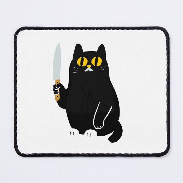 Item preview, Cute Cat Holding Knife Illustration designed and sold by monliproject.