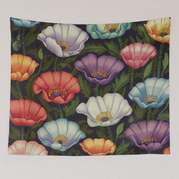 Item preview, floral pattern modern, contemporary minimalist abstraction, for use on a rug, light main color palette, illustration, picture designed and sold by gulka8.
