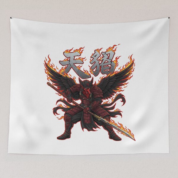 Item preview, Fiery Tengu Warrior Japanese Mythology Demon designed and sold by k3rstman1.