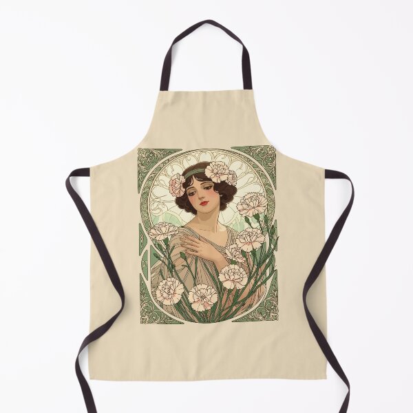 Item preview, January Birth Flower Pink Dianthus Art Nouveau Style designed and sold by taiche.
