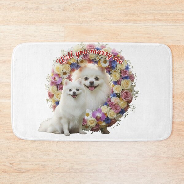 Item preview, Romantic Proposal Dogs with Floral Wreath – “Will You Marry Me” designed and sold by DroolWorthyUS.