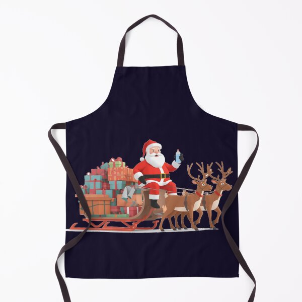 Item preview, Vintage Christmas Santa & Reindeer Ride designed and sold by pixelandpine.