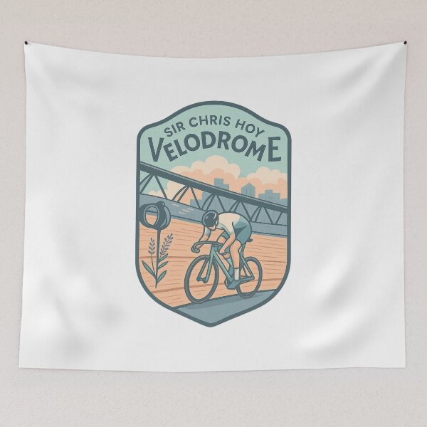 Item preview,  Sir Chris Hoy Velodrome Glasgow Skyline with Cyclist designed and sold by Aryabek.