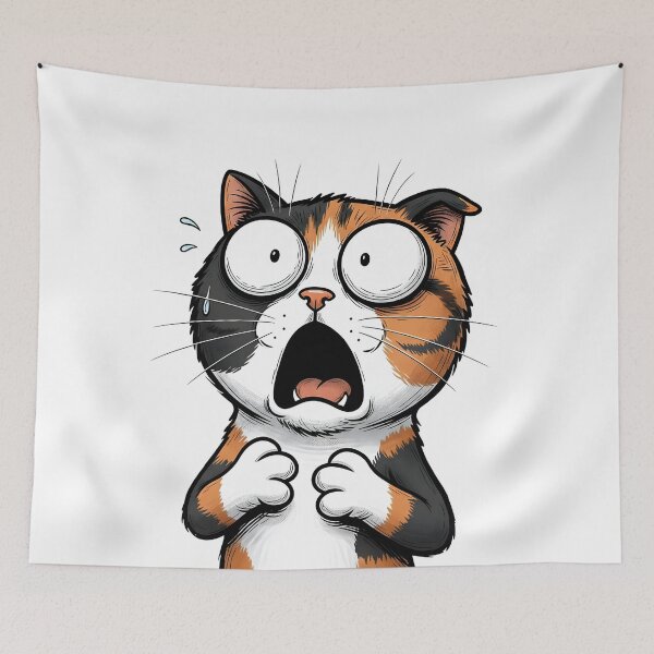 Item preview, A FRIGHTENED CUTE CAT designed and sold by infinitearte.