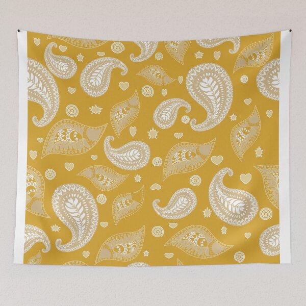 Item preview, Yellow Paisley Ornamental Pattern – Vintage Boho Design designed and sold by Line-Aura.