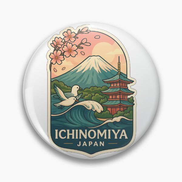 Item preview,  Ichinomiya Japan with Mt. Fuji and Traditional Pagoda designed and sold by Aryabek.