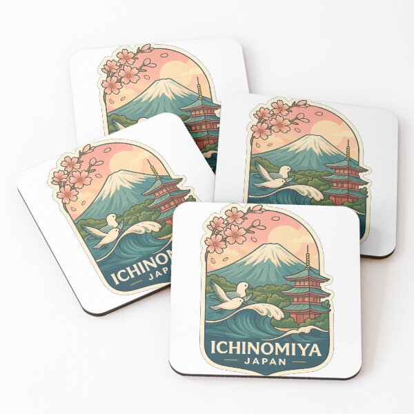 Item preview,  Ichinomiya Japan with Mt. Fuji and Traditional Pagoda designed and sold by Aryabek.