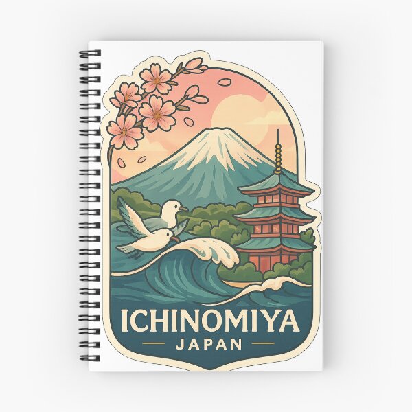 Item preview,  Ichinomiya Japan with Mt. Fuji and Traditional Pagoda designed and sold by Aryabek.