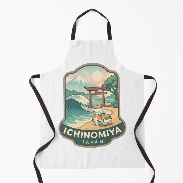 Item preview, Ichinomiya Japan Seaside Scene with Torii Gate and Cat designed and sold by Aryabek.