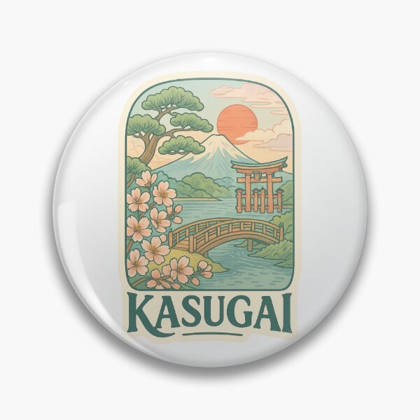 Item preview,  Kasugai Japan Bridge View with Sakura and Mount Fuji designed and sold by Aryabek.