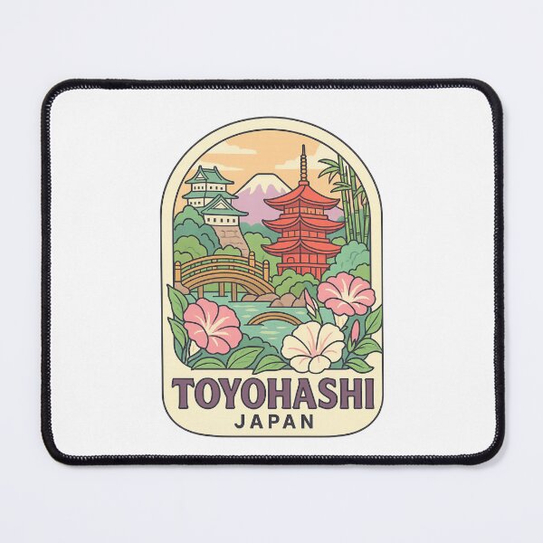 Item preview, Toyohashi Japan Garden Scene with Pagoda and Castle designed and sold by Aryabek.