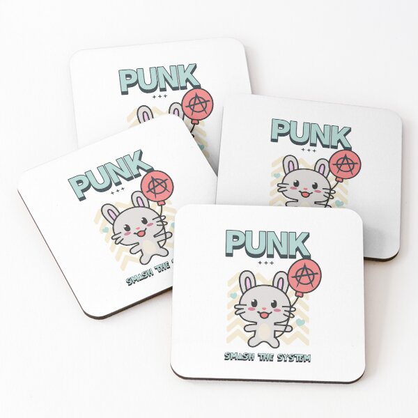 Item preview, Cute Punk Bunny – Smash the System Anarchy Balloon Kawaii Rebel Design designed and sold by onlin3boutiqu3.