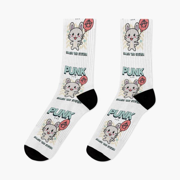 Item preview, Cute Punk Bunny – Smash the System Anarchy Balloon Kawaii Rebel Design designed and sold by onlin3boutiqu3.