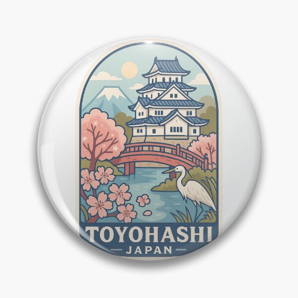 Item preview,  Toyohashi Japan Castle Scene with Sakura and Heron designed and sold by Aryabek.