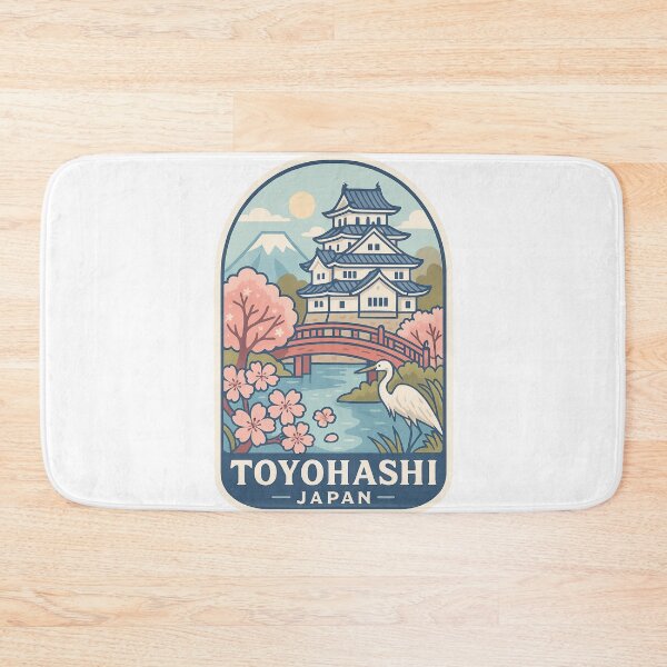 Item preview,  Toyohashi Japan Castle Scene with Sakura and Heron designed and sold by Aryabek.