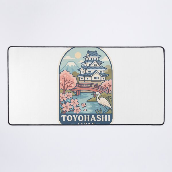 Item preview, Toyohashi Japan Castle Scene with Sakura and Heron designed and sold by Aryabek.