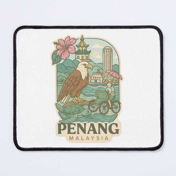 Item preview, Penang Malaysia Seaside Heritage with Eagle and Trishaw designed and sold by Aryabek.