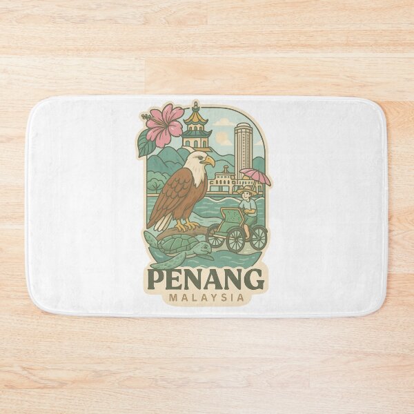 Item preview,  Penang Malaysia Seaside Heritage with Eagle and Trishaw designed and sold by Aryabek.