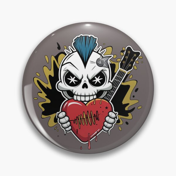 Item preview, Rock ’n’ Roll Heart Attack Skull designed and sold by WeranovDesign.