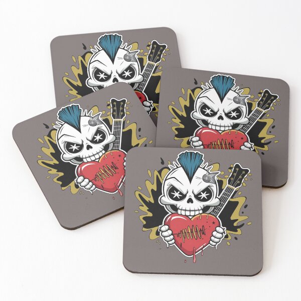 Item preview, Rock ’n’ Roll Heart Attack Skull designed and sold by WeranovDesign.