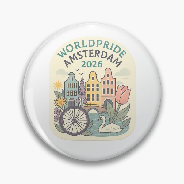 Item preview,  WorldPride Amsterdam 2026 with Canal Houses and Swan designed and sold by Aryabek.