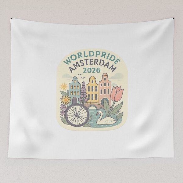 Item preview,  WorldPride Amsterdam 2026 with Canal Houses and Swan designed and sold by Aryabek.