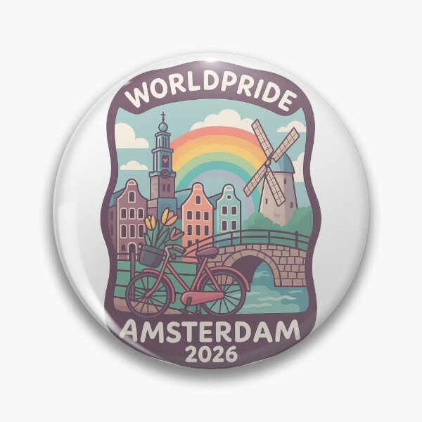 Item preview,  WorldPride Amsterdam 2026 with Windmill and Rainbow designed and sold by Aryabek.