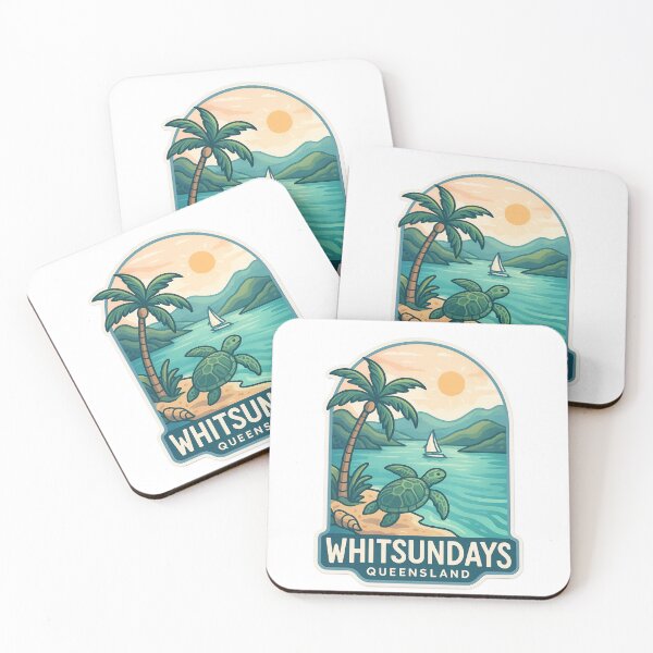 Item preview,  Whitsundays Queensland with Sea Turtle and Sailboat designed and sold by Aryabek.