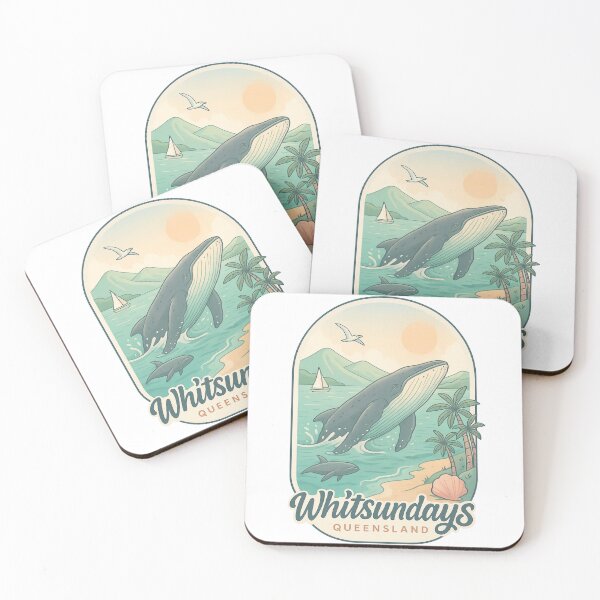 Item preview,  Whitsundays Queensland with Humpback Whale and Coastline designed and sold by Aryabek.