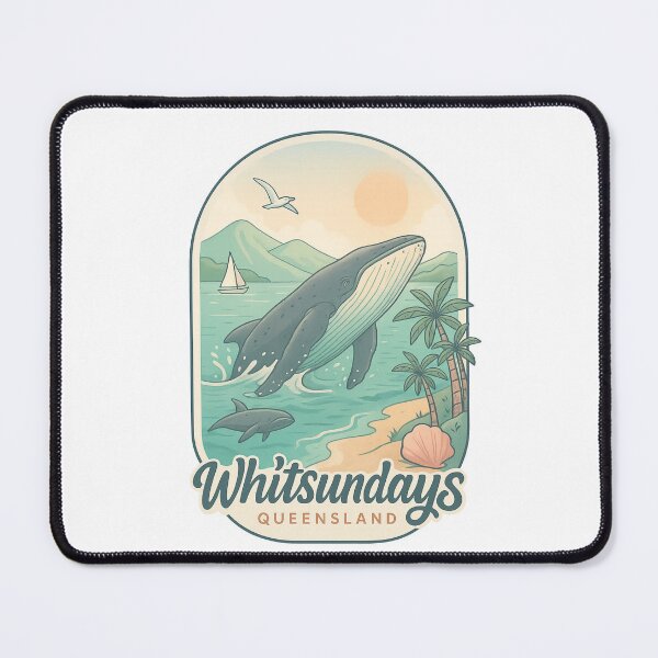Item preview, Whitsundays Queensland with Humpback Whale and Coastline designed and sold by Aryabek.