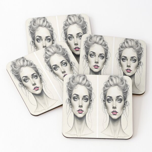 Item preview, 2 Classical Beautiful Sketched Faces designed and sold by Huskyyy Designs.