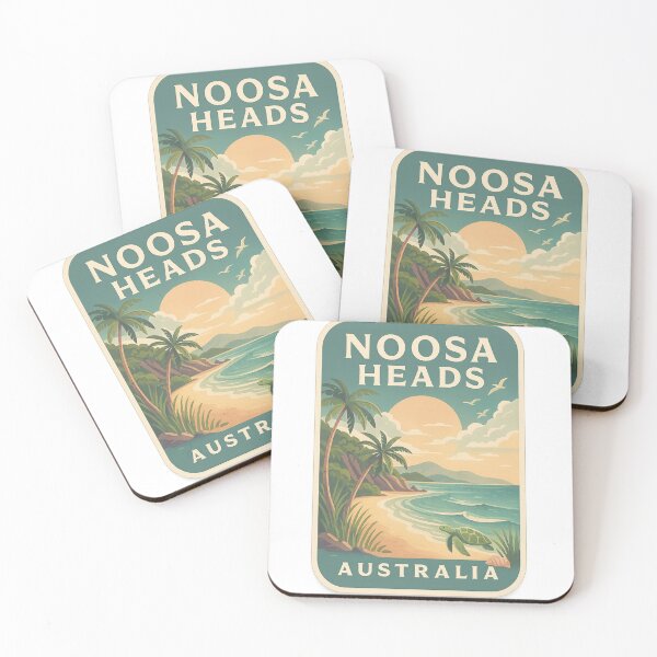 Item preview,  Noosa Heads Australia with Sea Turtle and Sunset Beach designed and sold by Aryabek.