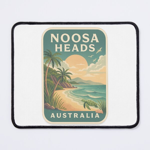 Item preview, Noosa Heads Australia with Sea Turtle and Sunset Beach designed and sold by Aryabek.