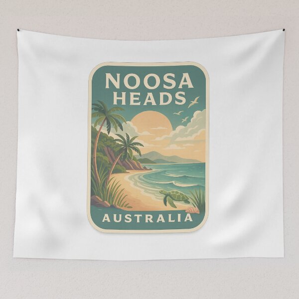 Item preview,  Noosa Heads Australia with Sea Turtle and Sunset Beach designed and sold by Aryabek.