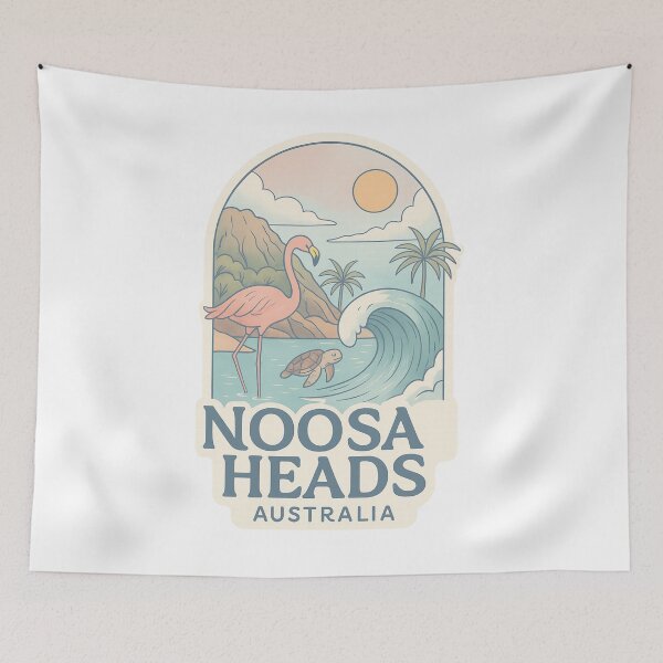 Item preview,  Noosa Heads Australia with Flamingo and Rolling Wave designed and sold by Aryabek.