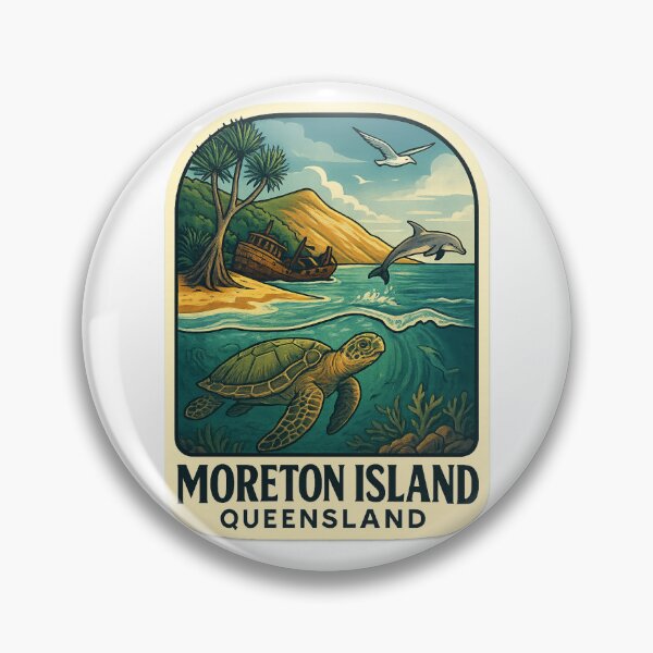 Item preview,  Moreton Island Queensland with Shipwreck and Sea Turtle designed and sold by Aryabek.