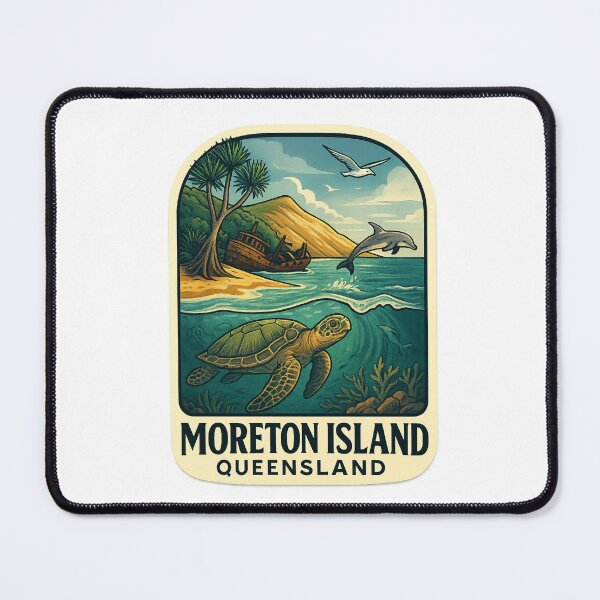Item preview, Moreton Island Queensland with Shipwreck and Sea Turtle designed and sold by Aryabek.