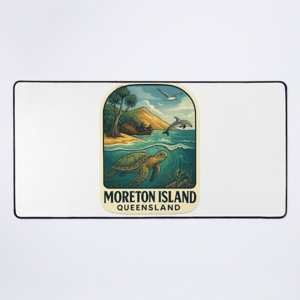 Item preview, Moreton Island Queensland with Shipwreck and Sea Turtle designed and sold by Aryabek.